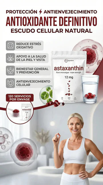 🔥 El antioxidante natural hasta 10 veces más potente que otros carotenoides 💊ASTAXANTINA💊