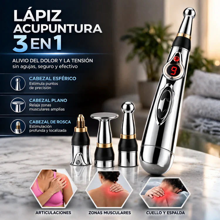 🚨 Alivio Instantáneo Sin Agujas - Lapiz Acupuntura - 3 en 1 ⚡️