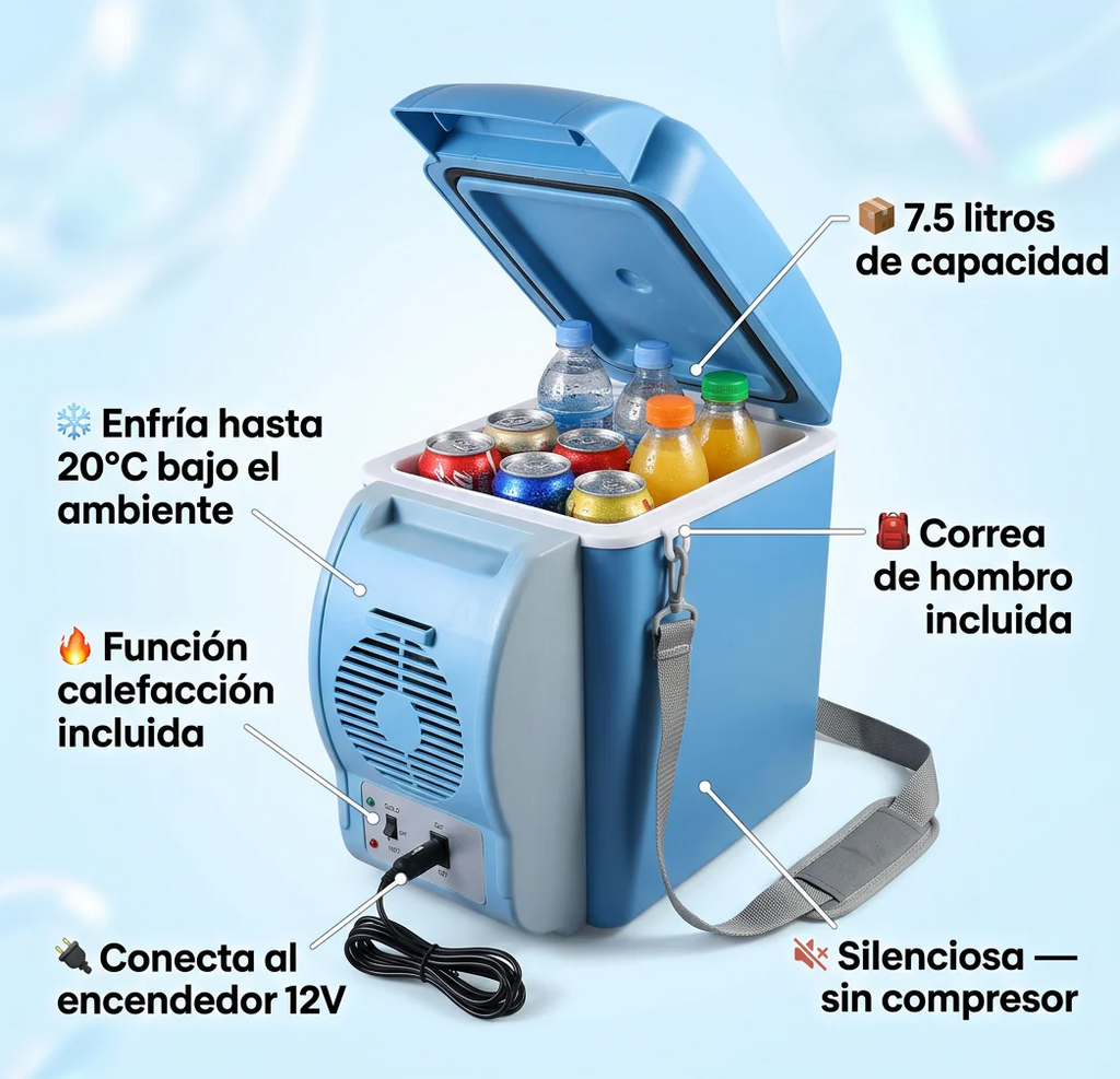 🧊Mini Nevera Portátil FríoMax™ 7.5L - Ahorro de Espacio + Calor y Frio DUAL