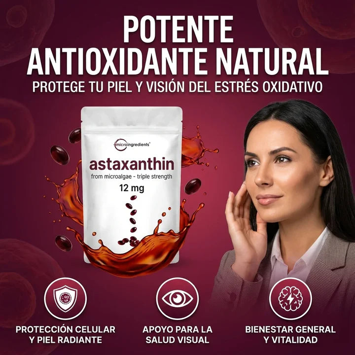 🔥 El antioxidante natural hasta 10 veces más potente que otros carotenoides 💊ASTAXANTINA💊