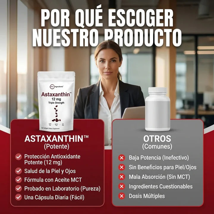 🔥 El antioxidante natural hasta 10 veces más potente que otros carotenoides 💊ASTAXANTINA💊
